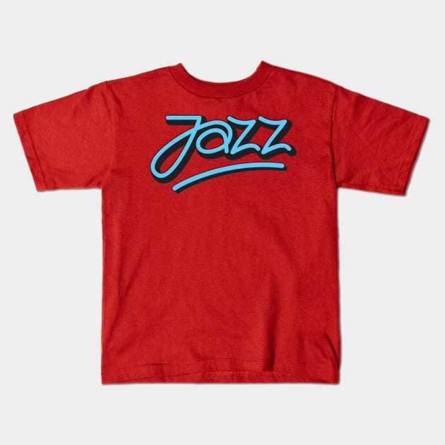 Jazz Logotype Signature Style Kids T-Shirt by jazzworldquest